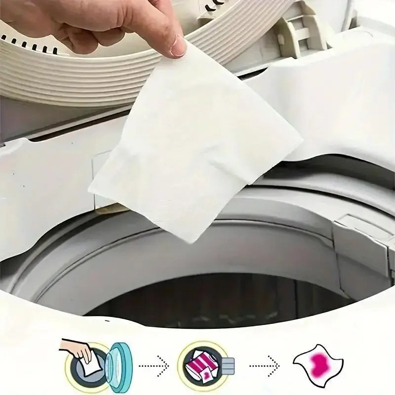 50 PCS/Bag Laundry Tablets Color Absorption Anti-Staining Sheets Anti-String Mixing Washing Accessories Long-lasting Fragrance