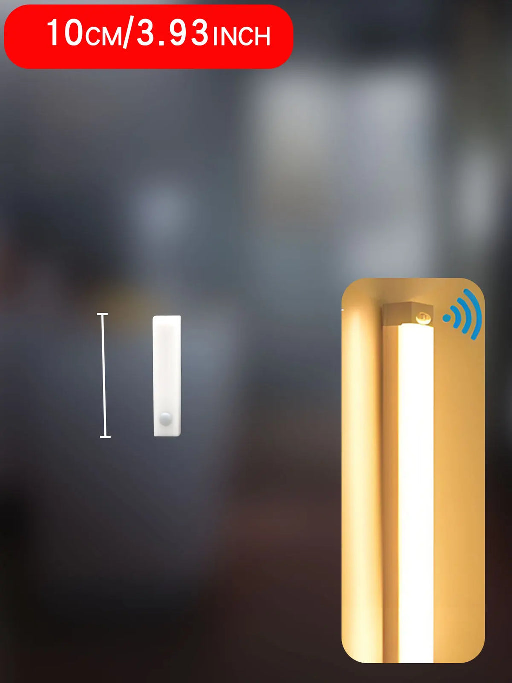 LED Motion Sensor Light Type C Rechargeable Light Wireless LED Night Light Cabinet Wardrobe Lamp Staircase Backlight For Kitchen
