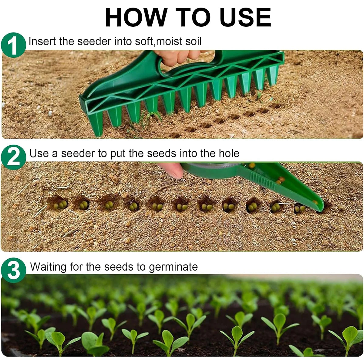 Manual Seeder Plant Seeds Sow Bonsai Accessories Garden Plants Vegetables Seed Drill Dispenser Vegetable Flower Grow Gardening